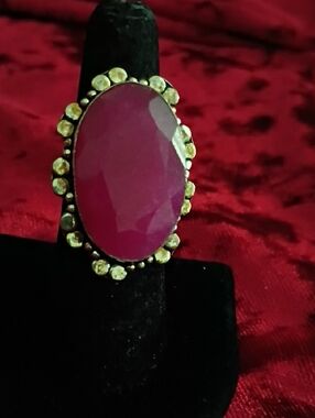 Gorgeous Vintage 50ct Ruby Cocktail Ring Size 6 🫢🥰💎